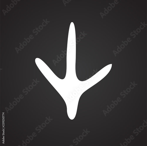 Foot print icon on black background for graphic and web design, Modern simple vector sign. Internet concept. Trendy symbol for website design web button or mobile app