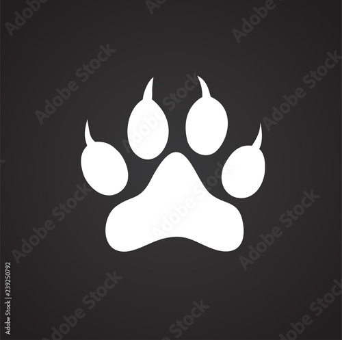 Foot print icon on black background for graphic and web design, Modern simple vector sign. Internet concept. Trendy symbol for website design web button or mobile app