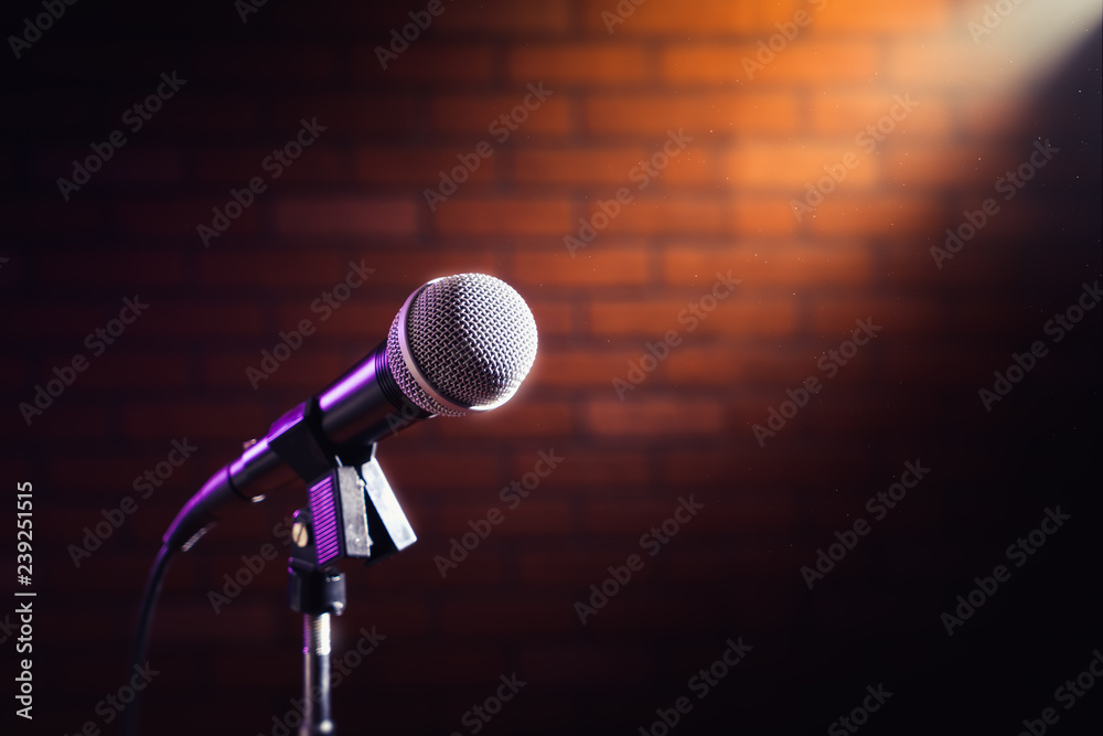 Obraz premium microphone on a stage