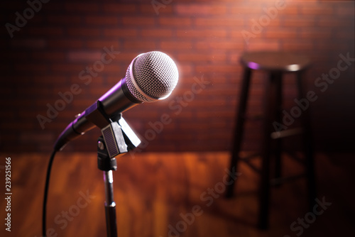 Canvastavla microphone on a stage