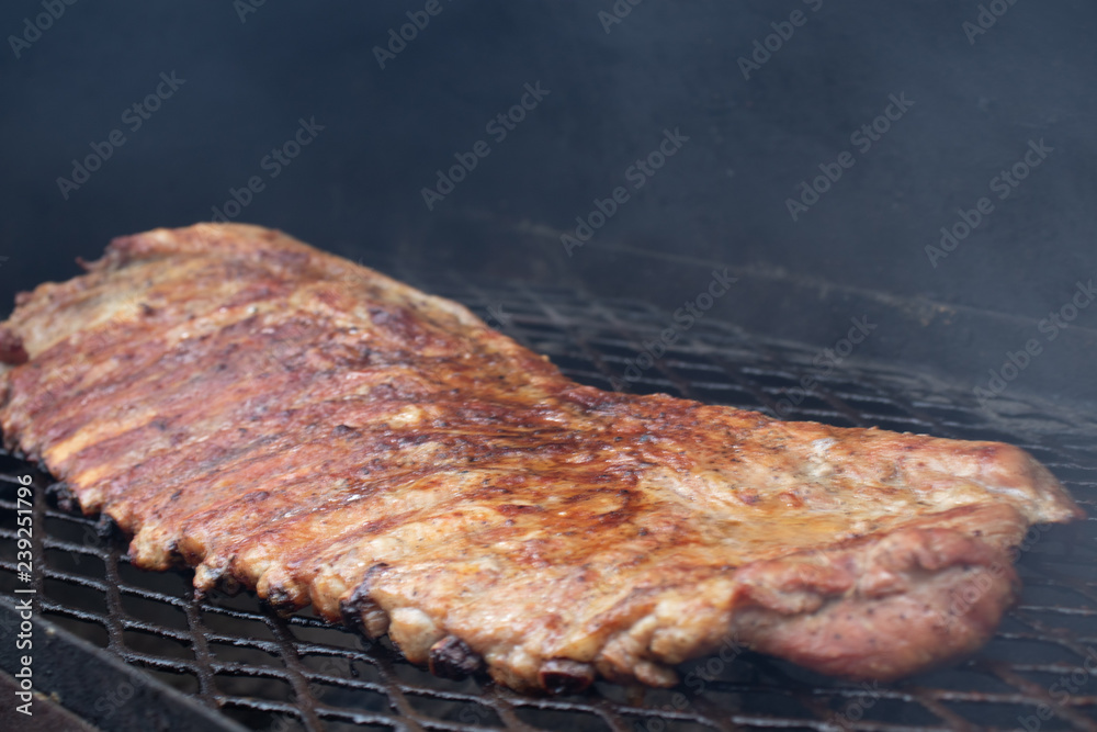 pork ribs on grill