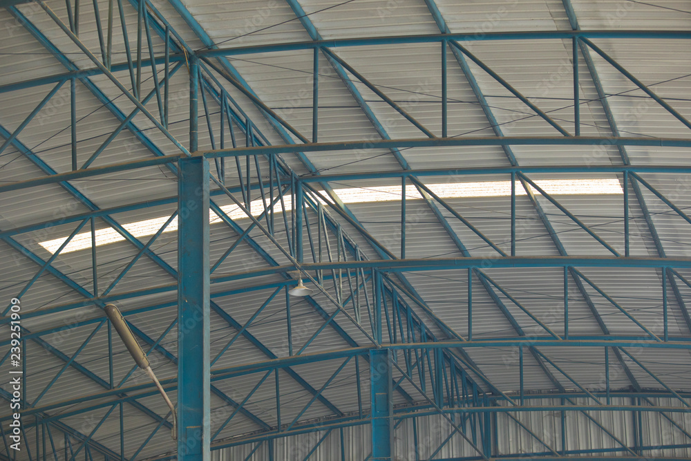Steel structure in construction site. 