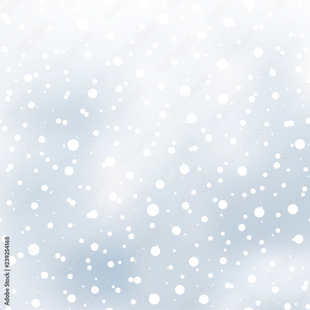 Christmas background with falling snowflakes . Vector