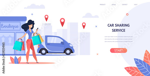 Illustration Rent a Car Using Mobile Application