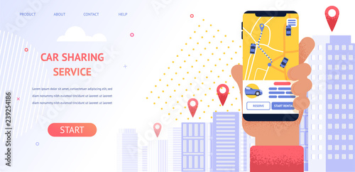 Banner Illustration Navigation Location Rental Car