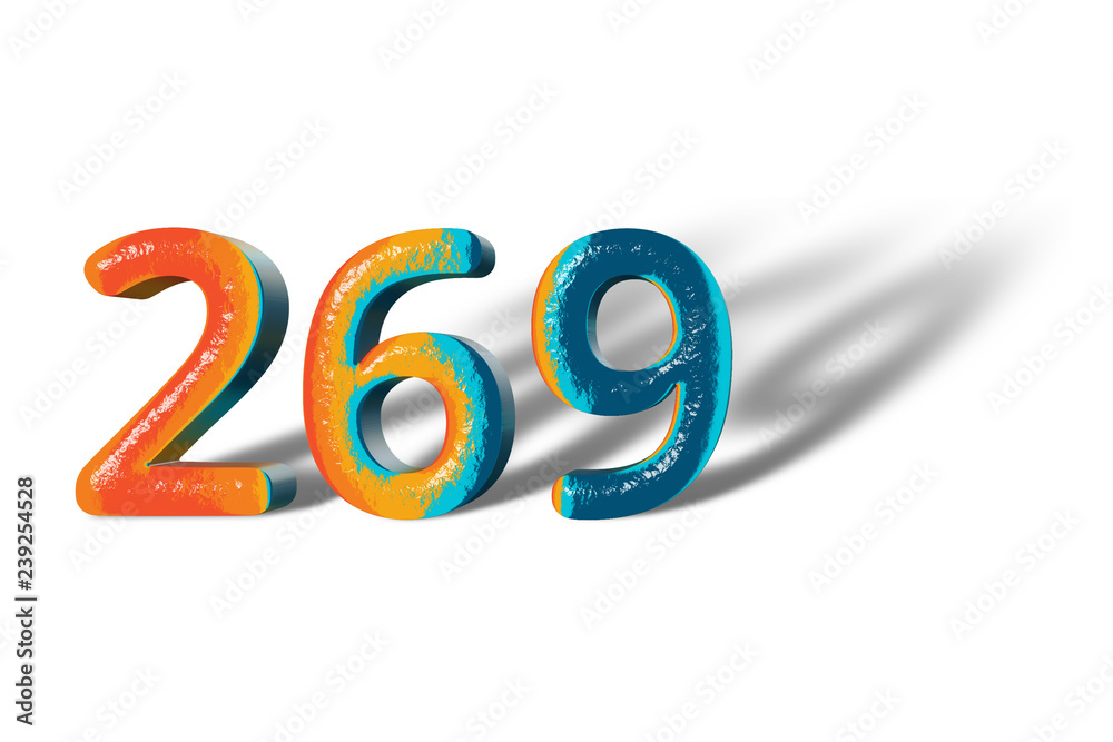 3D Number 269 two hundred sixty nine lively colours 3D Number 269 two hundred sixty nine lively colours