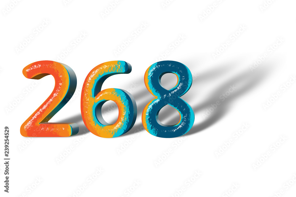 3D Number 268 two hundred sixty eight lively colours 3D Number 268 two hundred sixty eight lively colours