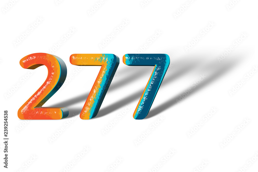 3D Number 277 two hundred seventy seven lively colours 3D Number 277 two hundred seventy seven lively colours