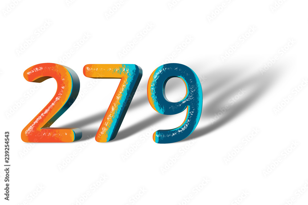 3D Number 279 two hundred seventy nine lively colours 3D Number 279 two hundred seventy nine lively colours