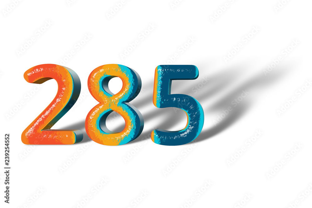 3D Number 285 two hundred eighty five lively colours 3D Number 285 two hundred eighty five lively colours