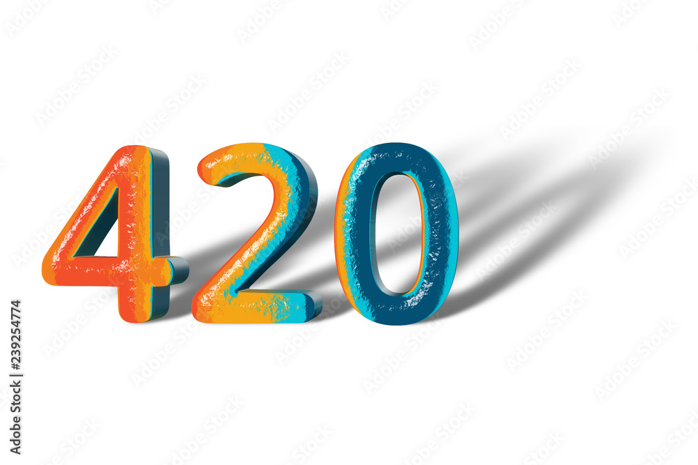 3D Number 420 four hundred twenty lively colours 3D Number 420 four hundred twenty lively colours