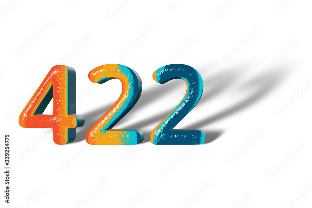 3D Number 422 four hundred twenty two lively colours 3D Number 422 four hundred twenty two lively colours