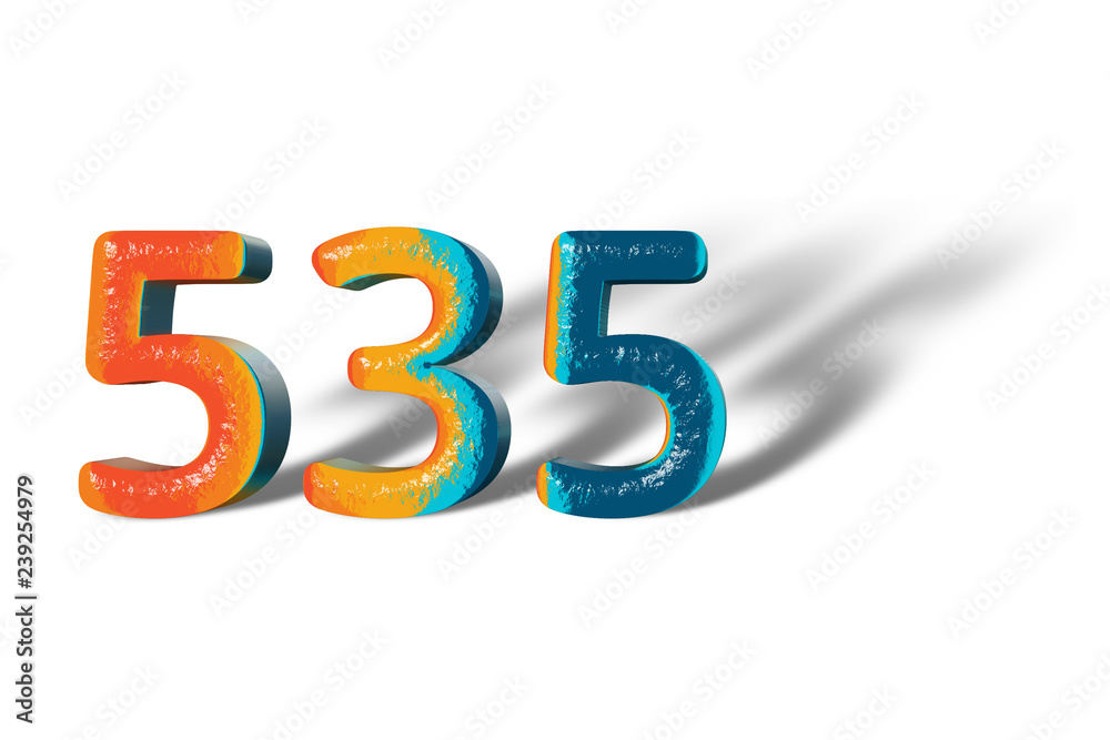 3D Number 535 five hundred thirty five lively colours 3D Number 535 five hundred thirty five lively colours