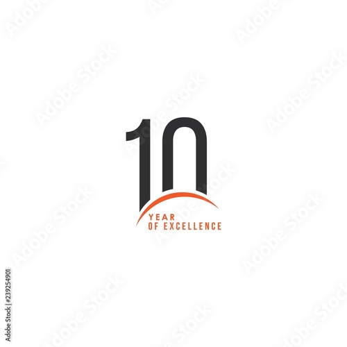 10 Year of Excellence Vector Template Design Illustration