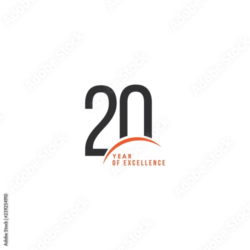 20 Year of Excellence Vector Template Design Illustration