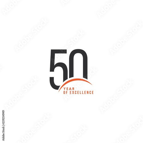50 Year of Excellence Vector Template Design Illustration