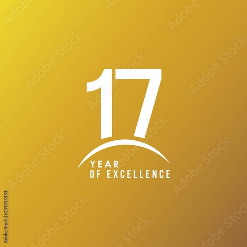 17 Year of Excellence Vector Template Design Illustration