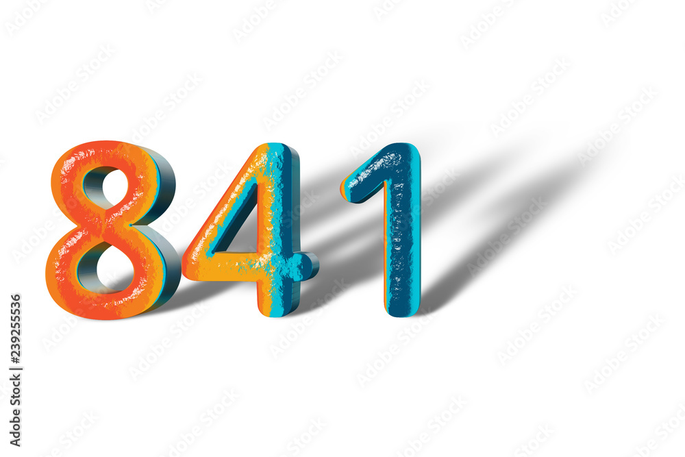3D Number 841 forty eight hundred one lively colours 3D Number 841 forty eight hundred one lively colours