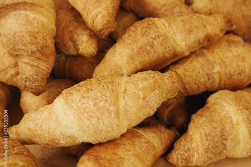 Texture of buttery croissant pastry