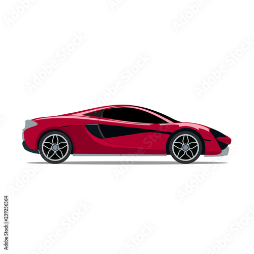 Super red sports car