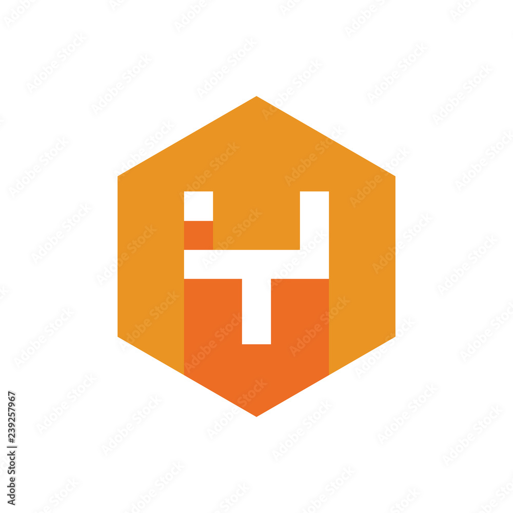 Obraz premium Unique Alphabet Y Logo Icon, Flat Design With Long Shadow