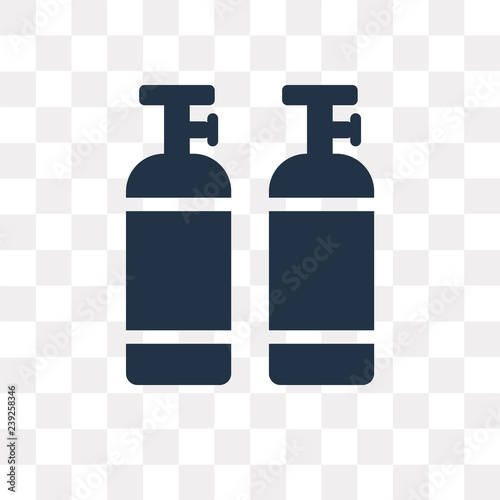 Oxygen tank vector icon isolated on transparent background, Oxygen tank  transparency concept can be used web and mobile