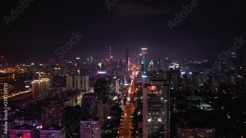 Wallpaper Mural night illumination shenzhen city downtown traffic street crossroad aerial panorama 4k china
 Torontodigital.ca