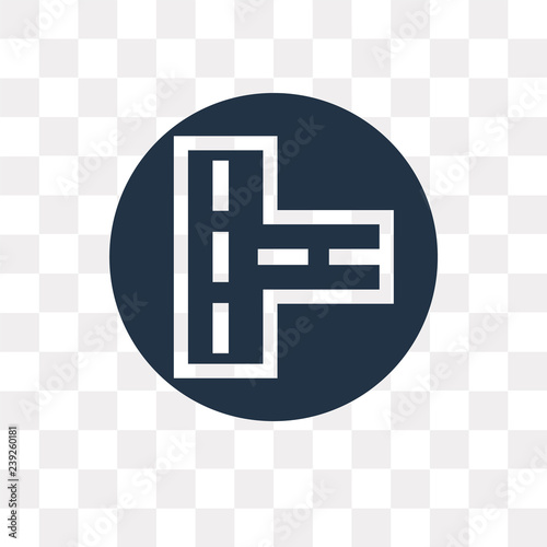 Intersection vector icon isolated on transparent background, Intersection  transparency concept can be used web and mobile