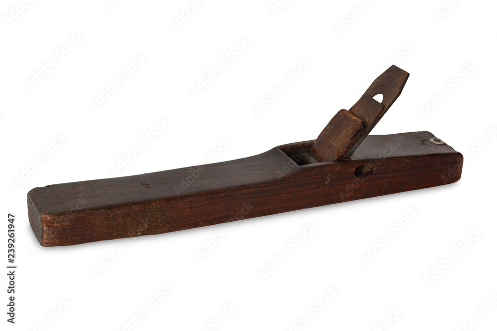 carpenter's wood plane, planer isolated on white background. clipping path carpenter's wood plane, planer isolated on white background. clipping path