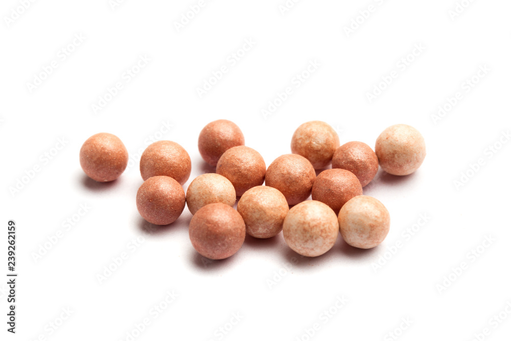 Cosmetics blush ball isolated on white Cosmetics blush ball isolated on white