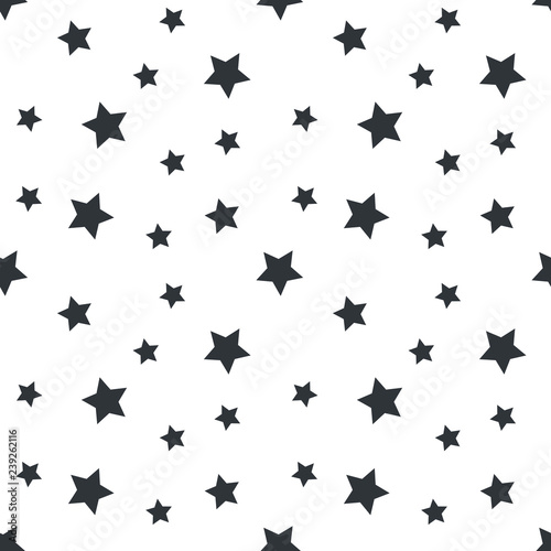 Vector seamless stars pattern. Star background based on random elements for high definition concept. Vector illustration isolated on white background.