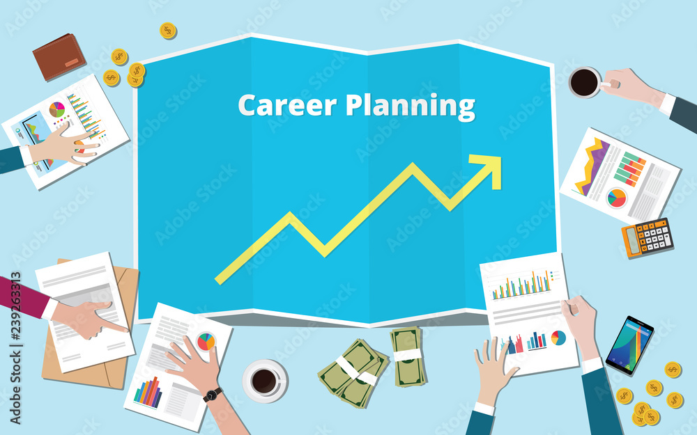 career planning with increase or profit graph with team business discuss meeting together career planning with increase or profit graph with team business discuss meeting together