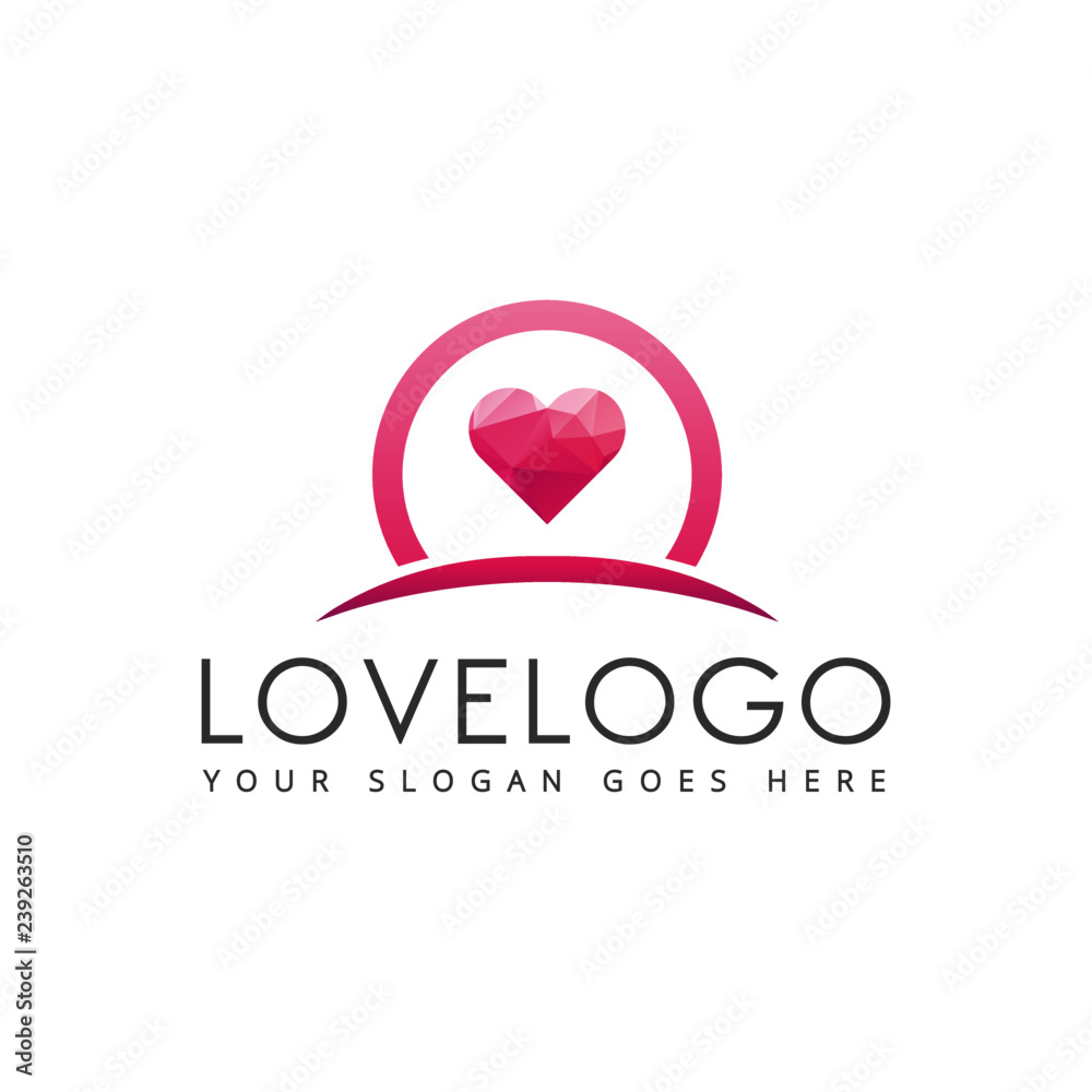 Simple Unique love Icon Symbol Logo For Business