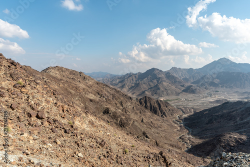 United Arab Emirates mountains view form Wadi Al Qor to Buraq Dam highest place around 800 meters