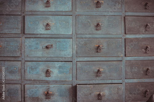vintage drawer in light ocrean blue color