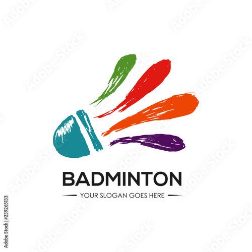 badminton shuttlecock logo icon symbol design