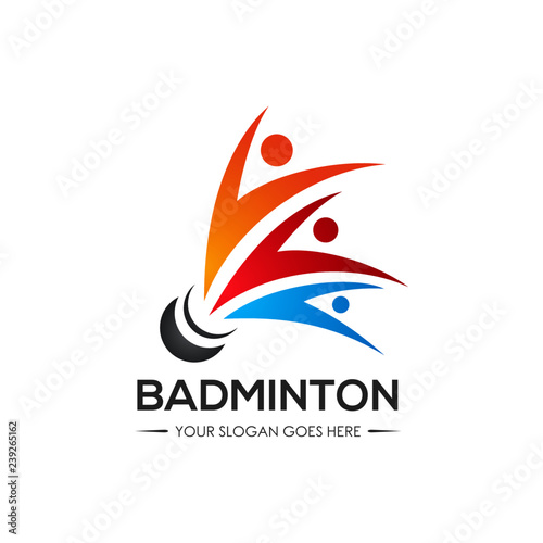 badminton shuttlecock logo icon symbol design