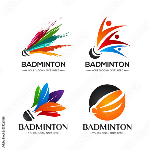 badminton shuttlecock logo icon symbol design