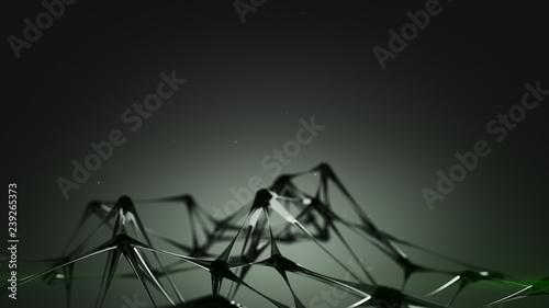 Futuristic glass microstructure 3D render