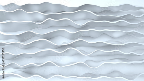 White curved stripes 3D Ren...