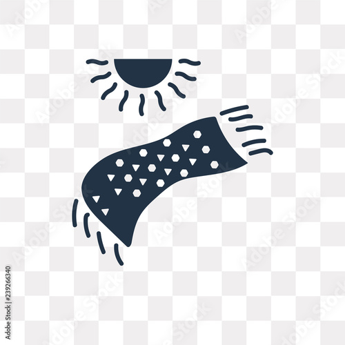 Beach towel vector icon isolated on transparent background, Beach towel  transparency concept can be used web and mobile