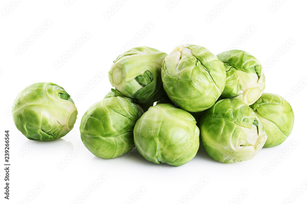 Brussels sprouts isolated on white background Brussels sprouts isolated on white background
