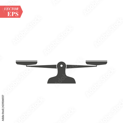 Simple Equal balance Scale Icon Vector Logo Template