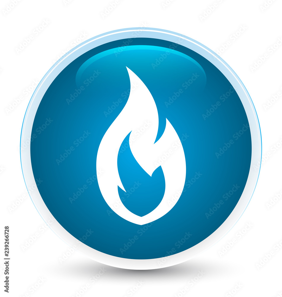 Fire flame icon special prime blue round button Fire flame icon special prime blue round button