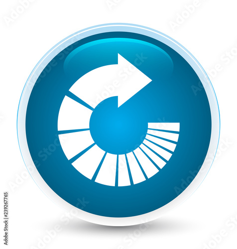 Rotate arrow icon special prime blue round button