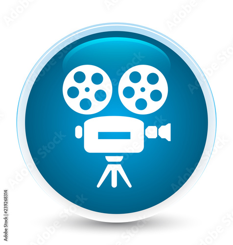 Video camera icon special prime blue round button