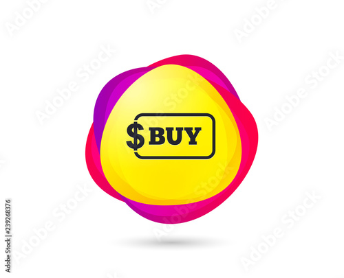 Gradient shopping banner. Buy sign icon. Online buying dollar usd button. Sales tag. Abstract template for design. Vector