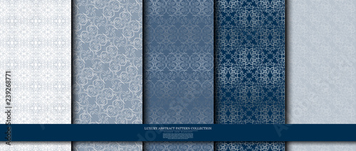 luxury abstract pattern collection navy blue texture background template vector design