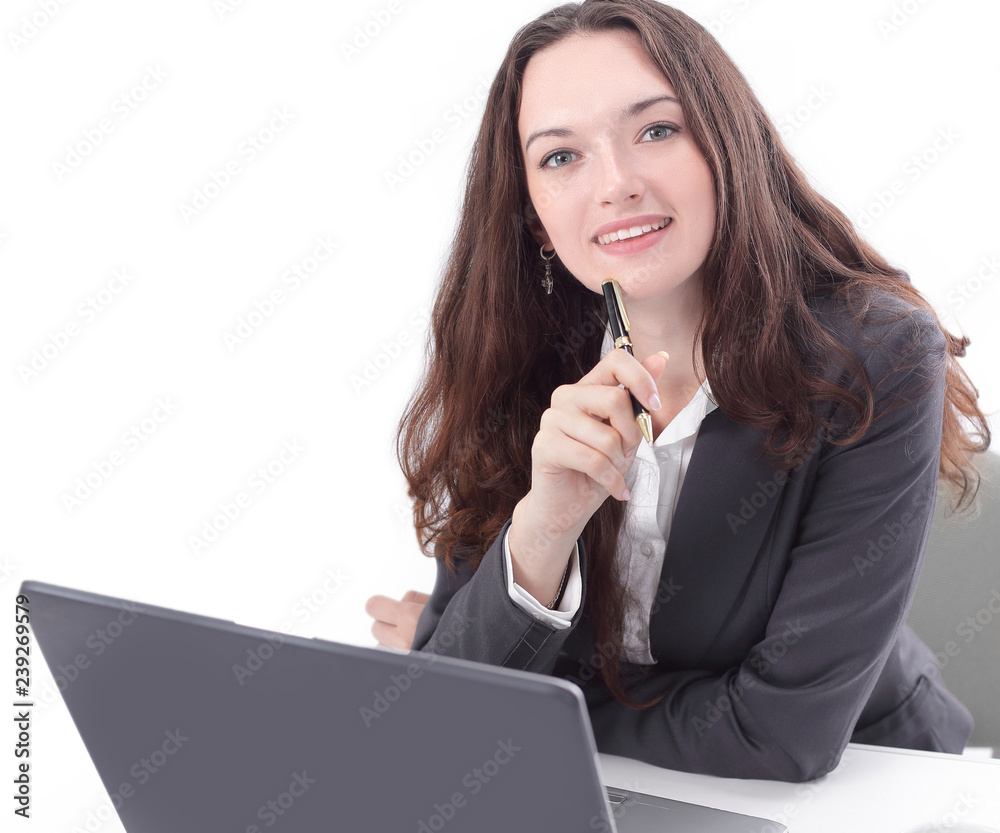 portrait.Pretty business woman working at office. photo with copy space. portrait.Pretty business woman working at office. photo with copy space.
