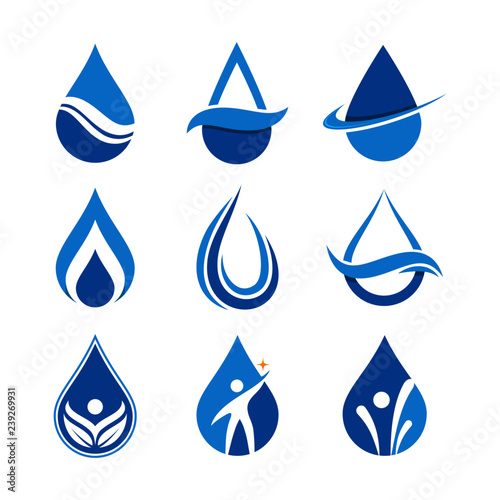 Simple Unique water drop Icon Symbol Logo For Business